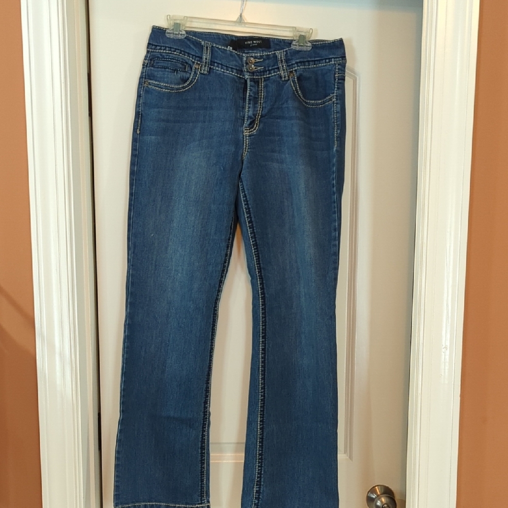 Nine West Women's Boot Cut Jeans in Blue Size 10 Length 29"